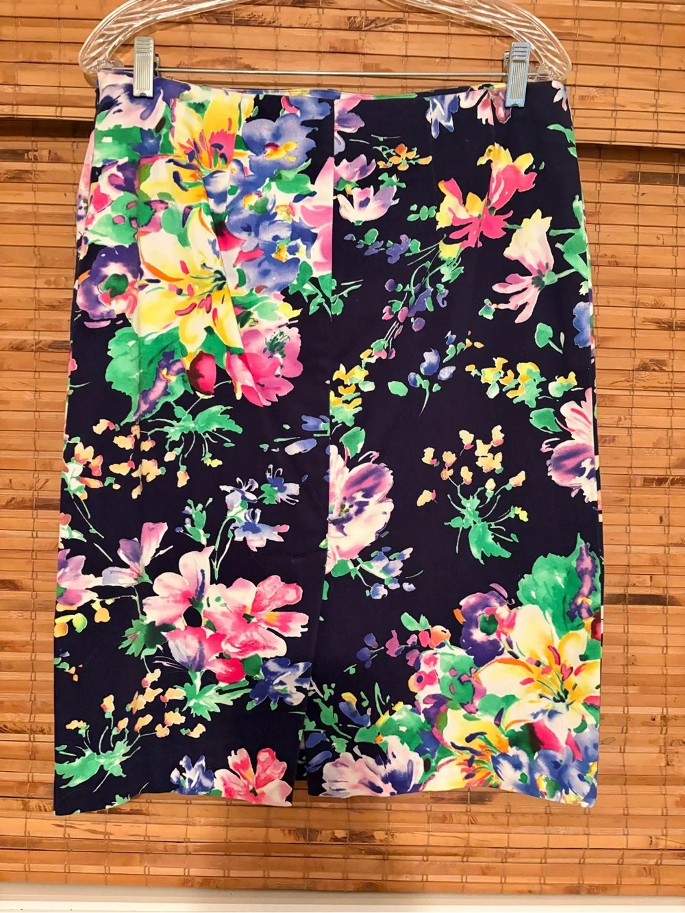 Ralph Lauren Black Floral Pencil Skirt